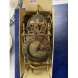 A VINTAGE SMITHS BRASS LANTERN CLOCK, IN BOX WITH LEAFLETS