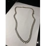 A 24" HEAVY SILVER FLAT LINK NECK CHAIN