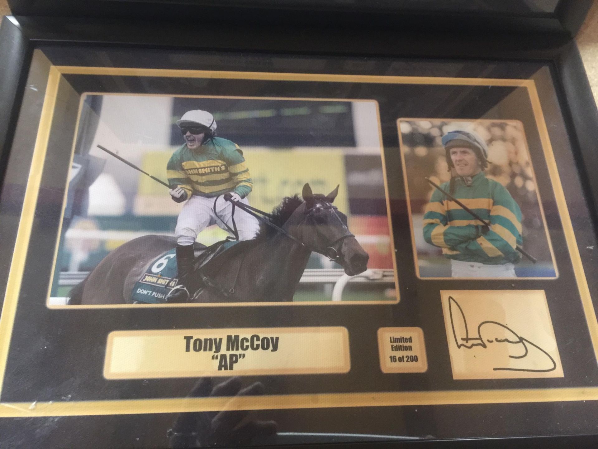 A GROUP OF FRAMED HORSE RACING LIMITED EDITION SIGNED PHOTOS, RUBY WALSH, AP MCCOY AND LESTER - Image 3 of 4