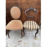 A VICTORIAN MAHOGANY DINING CHAIR AND VICTORIAN STYLE