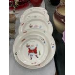 FOUR LARGE AND THREE SMALLER ROB SCOTTON CHRISTMAS PLATES