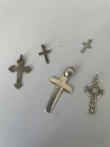 FIVE SILVER CROSSES