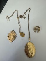 A BAG OF GOLD PLATED ITEMS