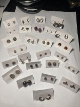 TWENTY SIX PAIRS OF VARIOUS SILVER EARRINGS