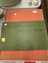 TWO ANTIQUARIAN BOOKS, ONE BEING GERMAN WITH VINTAGE PRINTS, THE OTHER 'THE BARTOLOZZI DRAWING