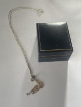 A BOXED SILVER MOUSE AND CORN NECKLACE