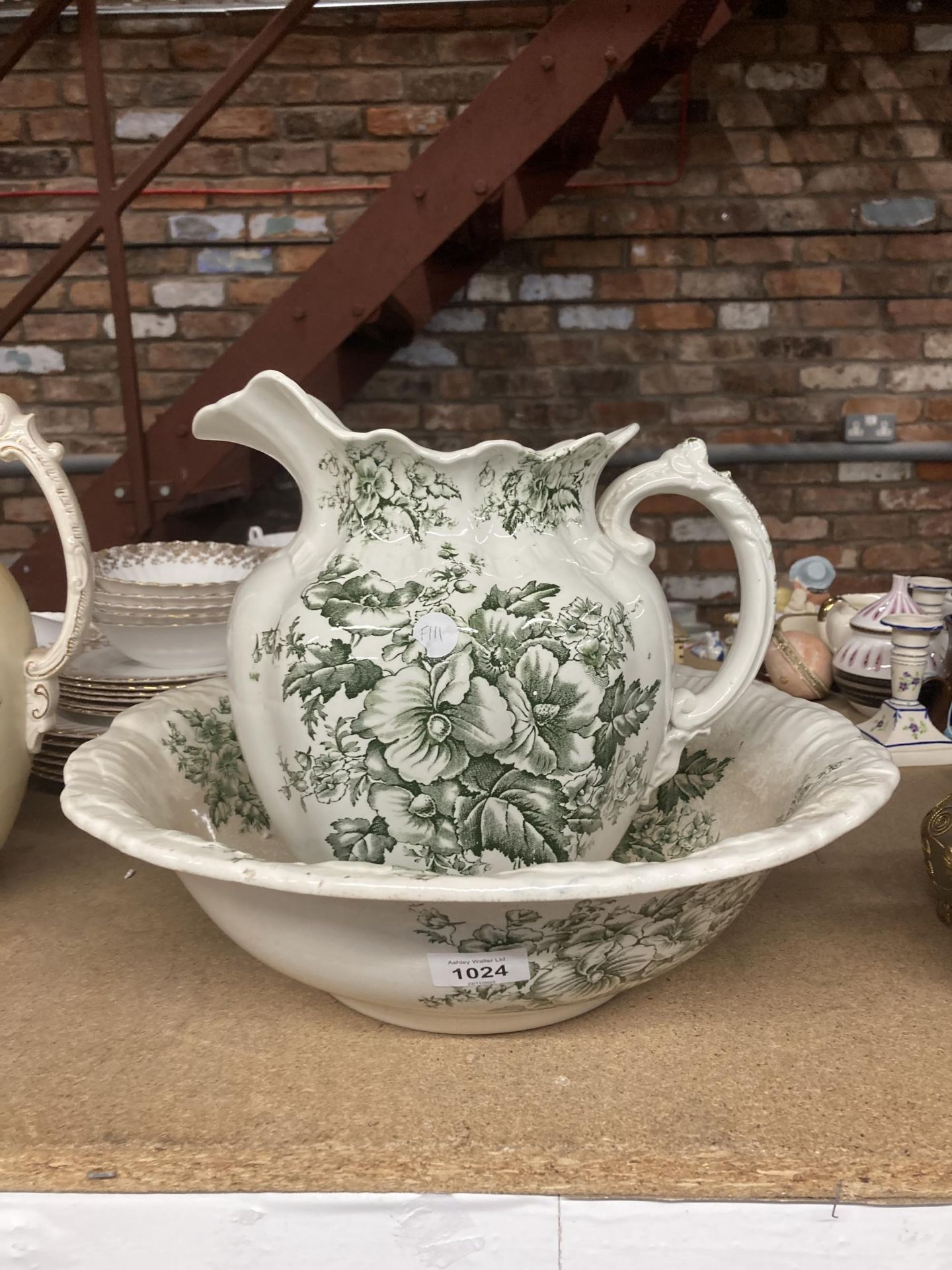 A GIBSON AND SONS VINTAGE WASH BOWL AND JUG