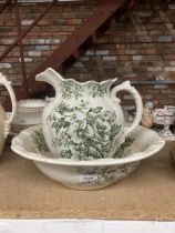 A GIBSON AND SONS VINTAGE WASH BOWL AND JUG