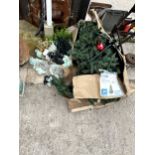 AN ARTIFICIAL CHRISTMAS TREE AND VARIOUS FAIRY LIGHTS