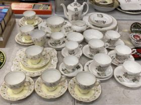 AN ENGLISH BONE CHINA PART TEA SET AND FURTHER GRAFTON CHINA TEA WARES