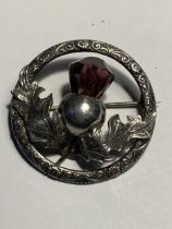 A SCOTTISH SILVER THISTLE BROOCH