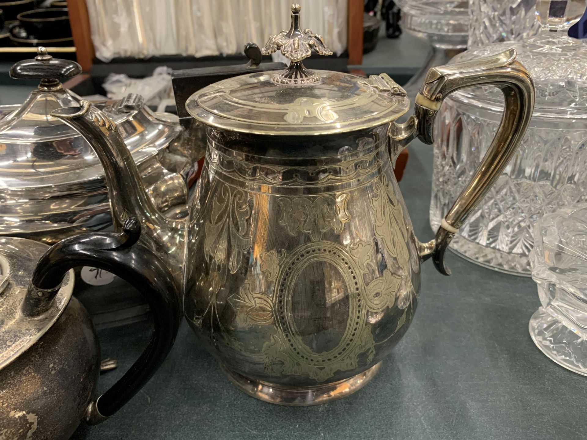 FOUR SILVER PLATED TEAPOTS - Bild 2 aus 4