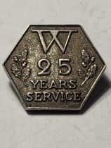 A SILVER 25 YEAR SERVICE MEDAL