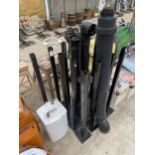 AN ASSORTMENT OF ITEMS TO INCLUDE A BOILER, FLU PIPE AND METAL STANDS ETC