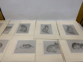 TEN PRINTS OF CATS BY JAPANESE ARTIST TSUGUHARU FOUJITA