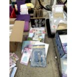 A LARGE ASSORTMENT OF CRAFTING ITEMS TO INCLUDE CARDS, STICKERS AND PAPER ETC