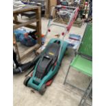 AN ELECTRIC BOSCH ROTAK 34GC LAWN MOWER WITH GRASS BOX