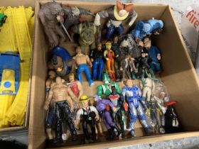A QUANTITY OF ACTION FIGURES AND WRESTLERS