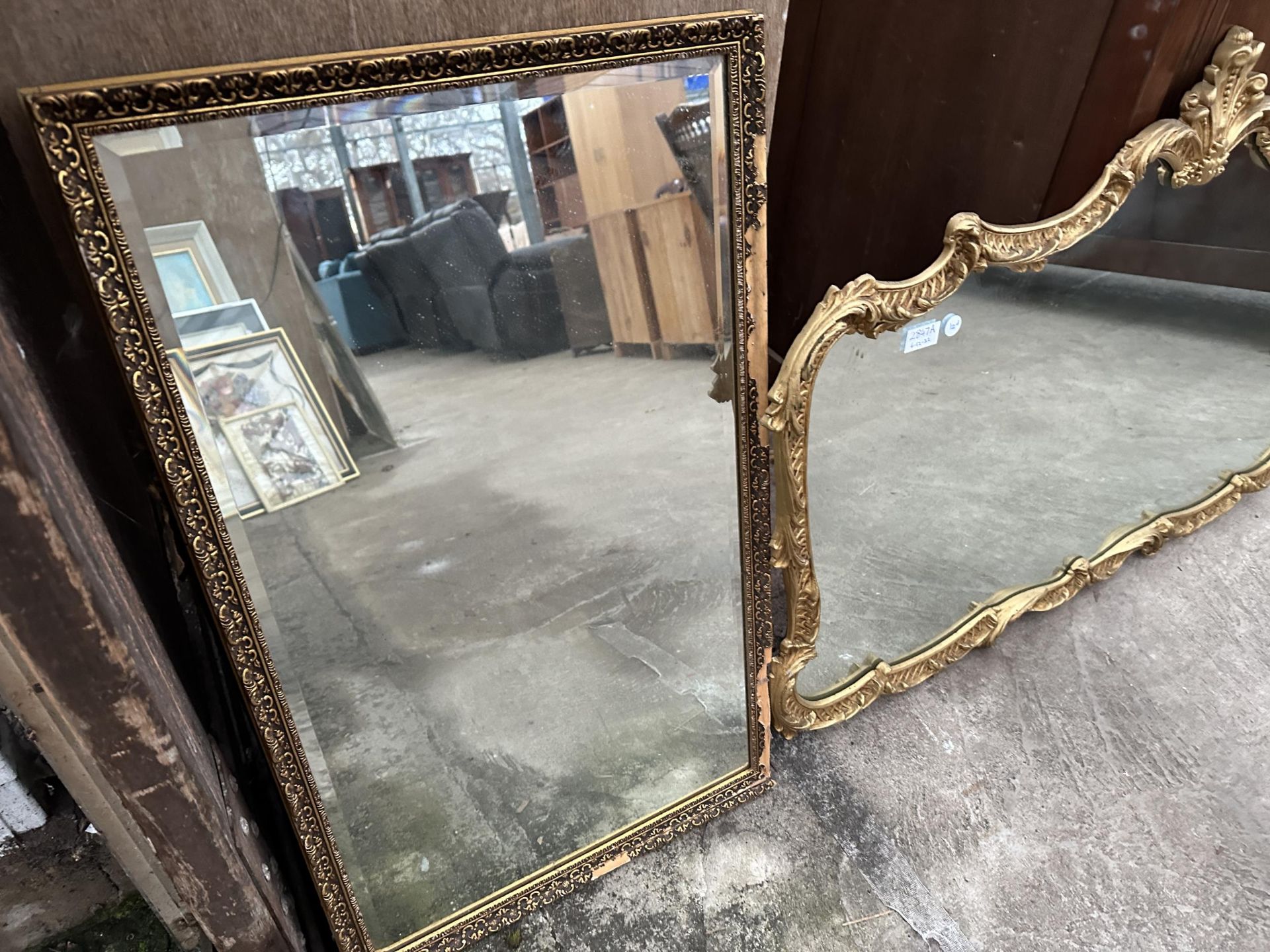 TWO GILT FRAMED WALL MIRRORS - Image 3 of 3