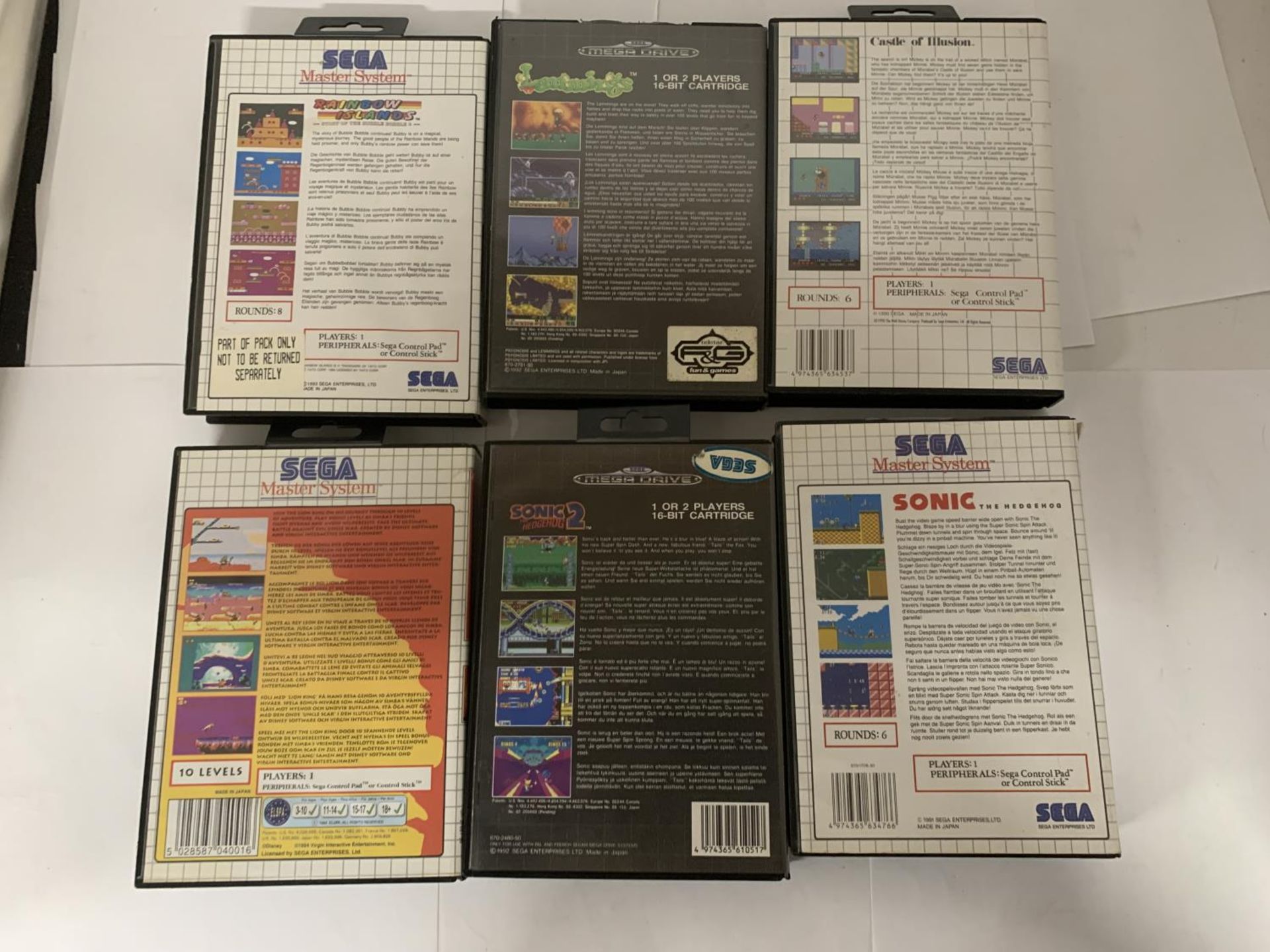 SIX BOXED GAMES TO INCLUDE SONIC THE HEDGEHGOG 2, SONIC THE HEDGEHOG, THE LION KING. SEGA CASTLE - Image 4 of 4