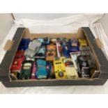 A BOX OF 22 SPORT'S CARS TO INCLUDE CORGI AND MATCHBOX