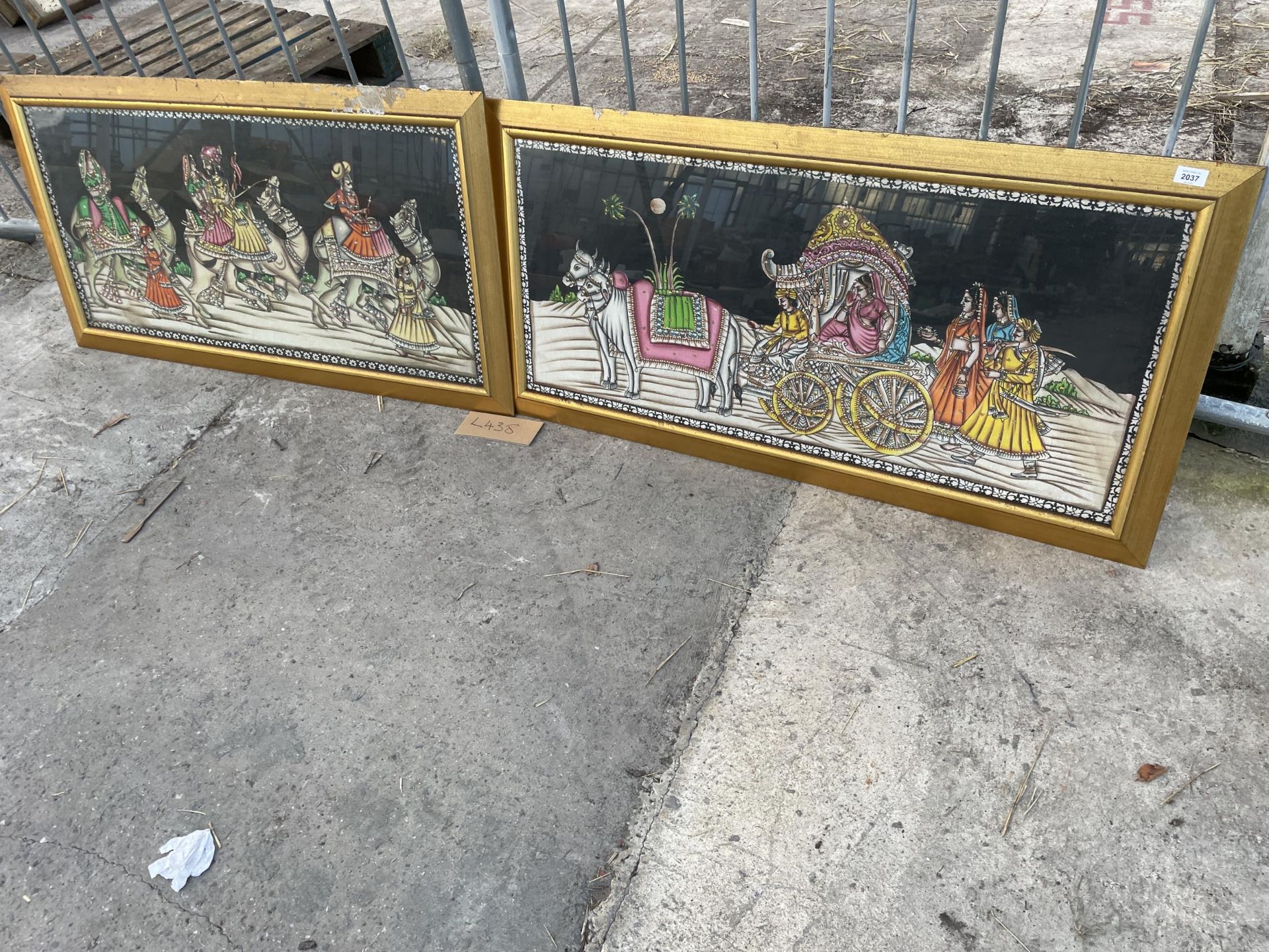 TWO GILT FRAMED PRINTS OF INDIAN SCENES