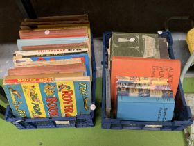 A QUANTITY OF CHILDREN'S VINTAGE BOOKS TO INCLUDE ANNUALS AND NOVELS
