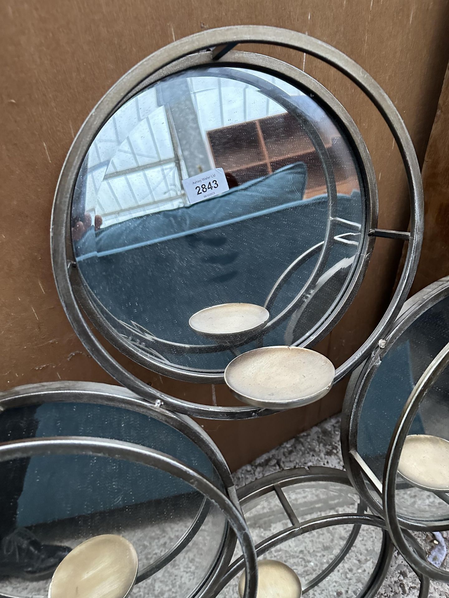 A FOUR SECTION CIRCULAR WALL MIRROR - Image 2 of 2