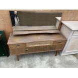 A RETRO TEAK EFFECT DRESSING CHEST, 50" WIDE