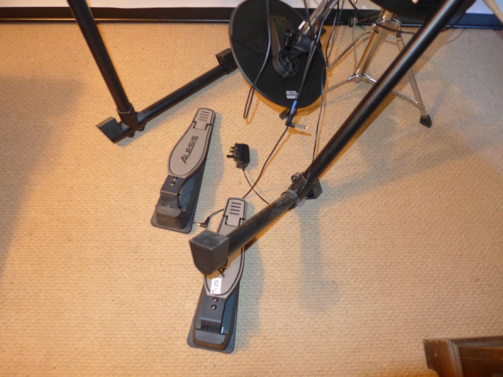 AN ALESIS TURBO DRUM MODULE MACHINE, WITH TWO FOOT PEDALS, STOOLS ETC, COST NEW £325 - Image 2 of 5