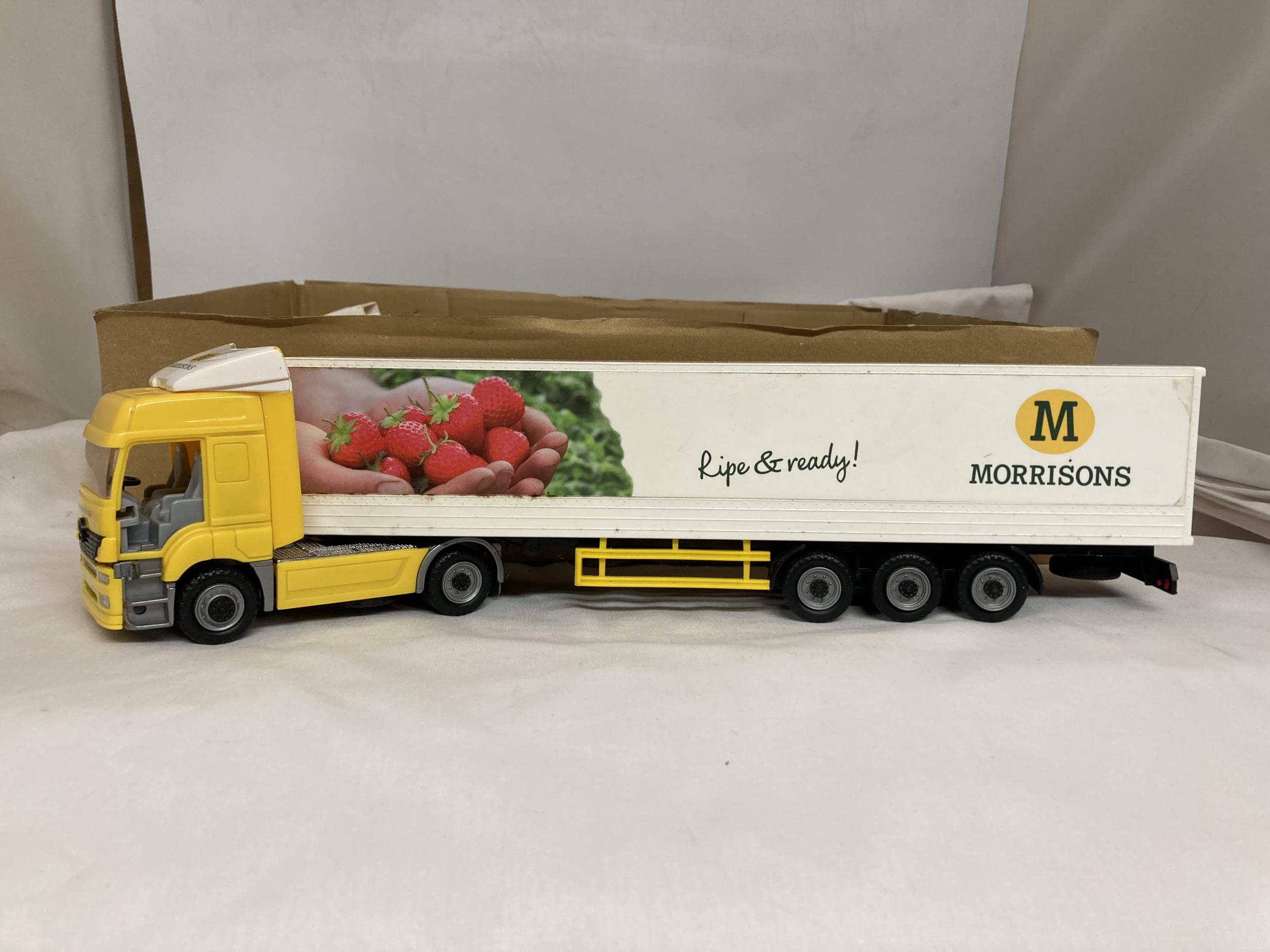 A BOX OF FIVE LORRIES PLUS ONE BUS TO INCLUDE MORRISON, POUNDLAND, ETC., - Image 2 of 4
