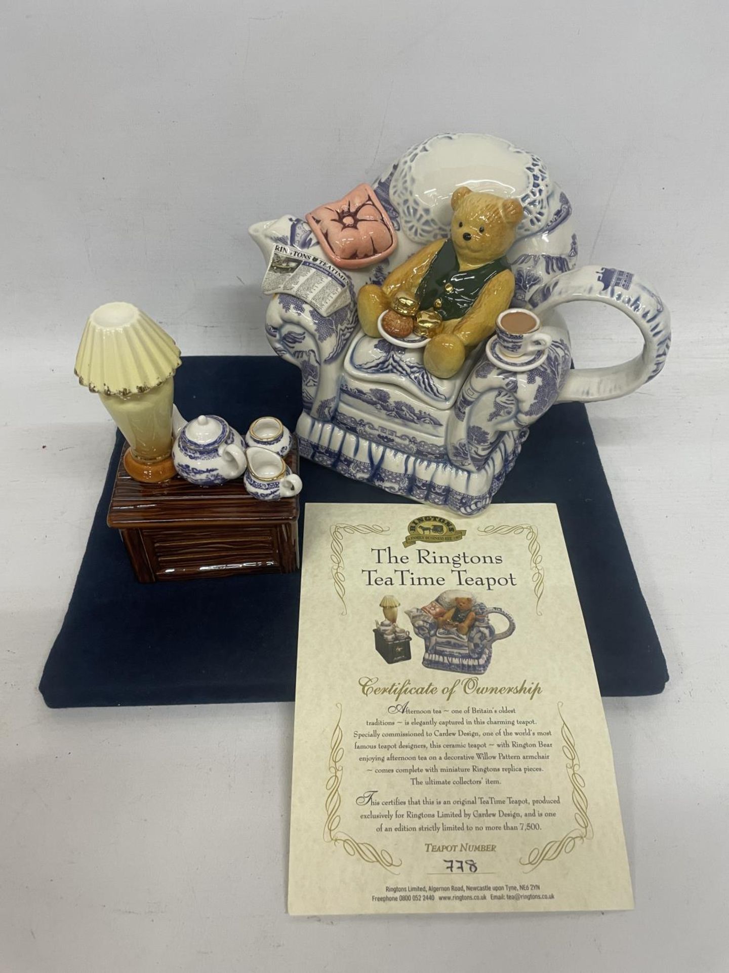 A RINGTONS TEA TIME TEAPOT WITH COA NUMBER 778