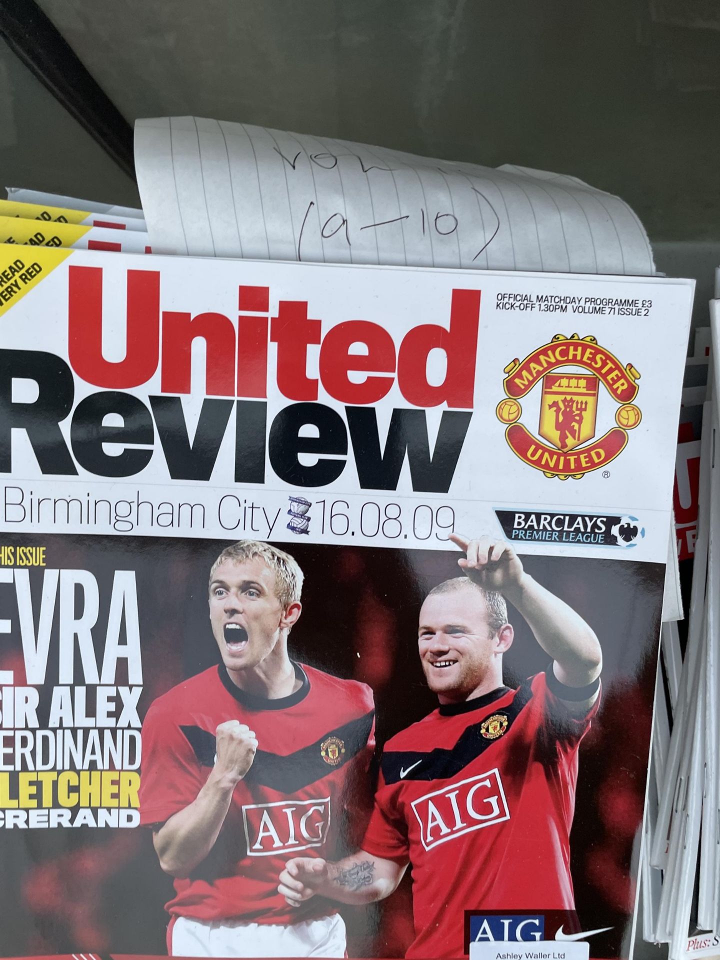 A BELIEVED COMPLETE SET OF MANCHESTER UNITED PROGRAMMES FROM THE 2009-2010 SEASON - Image 2 of 2