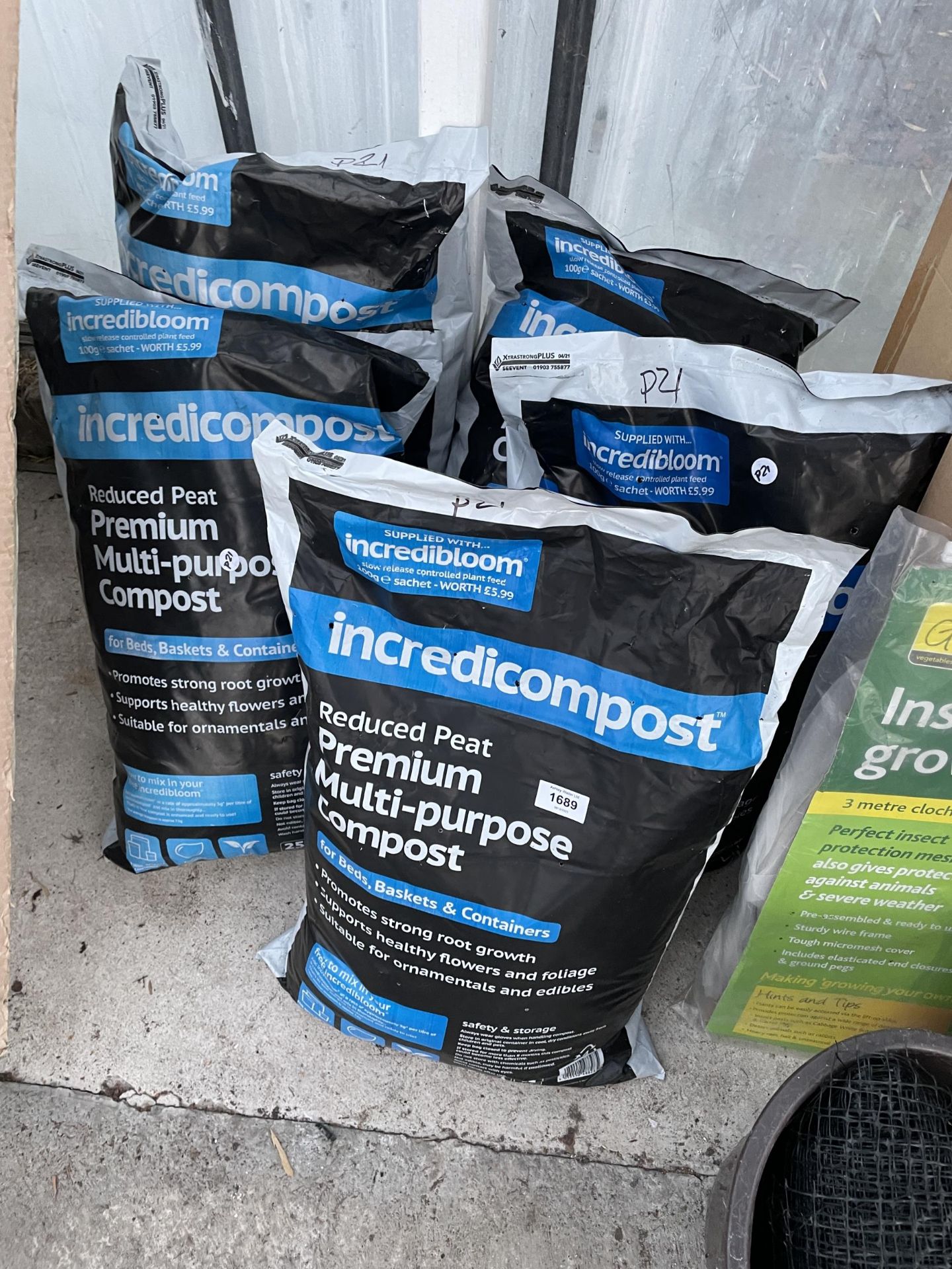 FIVE BAGS OF REDUCED PEAT MULTI PURPOSE COMPOST