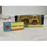 TWO BOXED CORGI MODELS NO, 54 - A MASSEY FERGUSON 50 TRACTOR WITH SHOVEL AND NO. 252 - A ROVER 2000