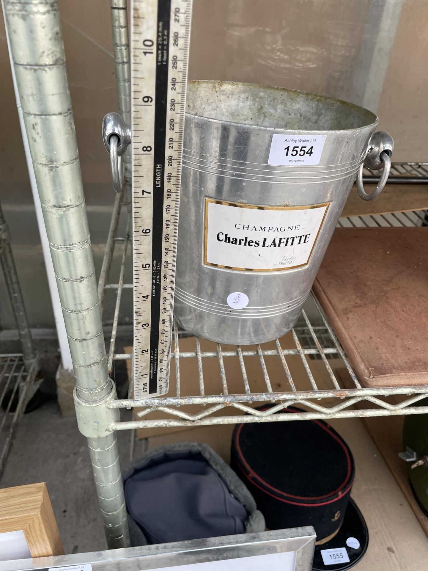 AN ICE BUCKET BEARING THE LABEL 'CHAMPAGNE CHARLES LAFITTE - Bild 2 aus 3