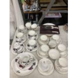 TWO PART CHINA TEASETS, MONTFORT AND RICHMOND, TO INCLUDE A CAKE PLATE, PLATES, CUPS, SAUCERS,