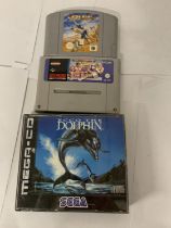 THREE SEGA GAMES INCLUDING STAR WARS ROGUE SQUADRON, STREET FIGHTER II AND ECCO THE DOLPHIN