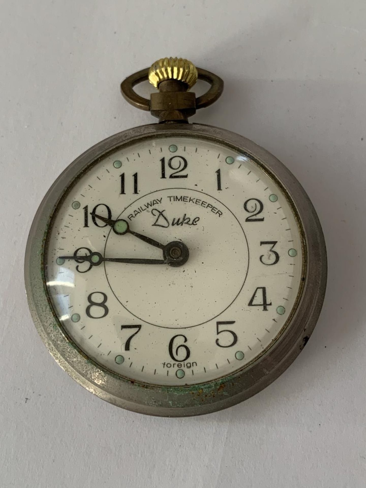 A VINTAGE DUKE RAILWAY TIMEKEEPER POCKET WATCH