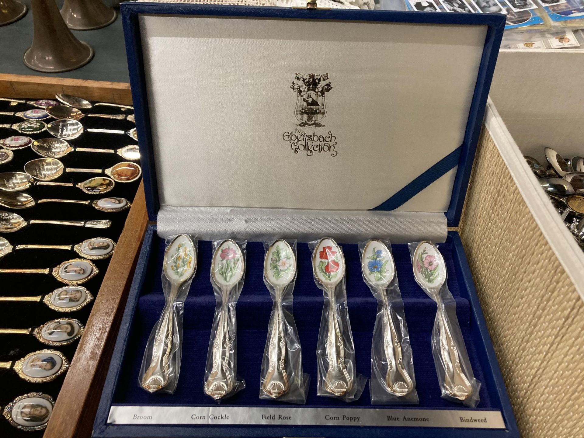 A LARGE COLLECTION OF COLLECTABLE SILVER PLATED TEASPOONS, CASED THE ELIZABETHAN COLLECTION EXAMPLES - Image 2 of 4
