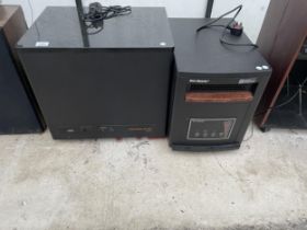 AN NEC SUBWOOFER AND AN ECO QUARTZ HEATER