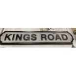 A WOODEN KINGS ROAD STREET SIGN, LENGTH 80CM