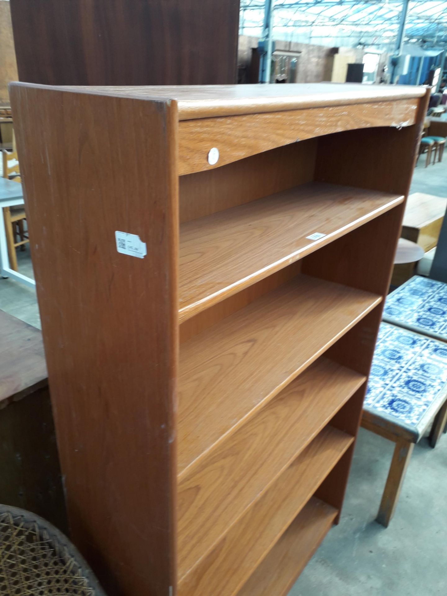 A MODERN TEAK FIVE TIER OPEN BOOKCASE, 35" WIDE - Image 2 of 2