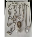 TEN ITEMS OF JEWELLERY TO INCLUDE SWAROVSKI AND AN ATELIER NECKLACE