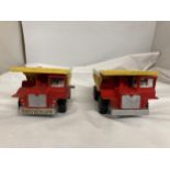 TWO DINKY TOYS AVELING - BARFORD DUMP TRUCKS UNBOXED