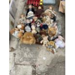 A LARGE ASSORTMENT OF VINTAGE DOLLS AND TEDDIES ETC