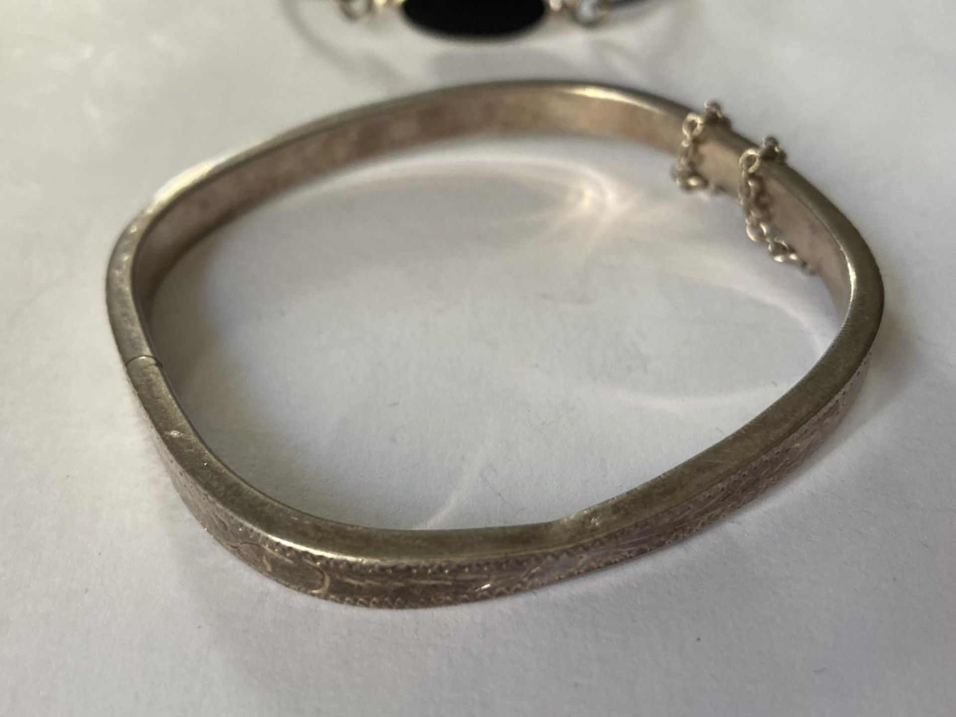 TWO SILVER BANGLES - Image 2 of 3