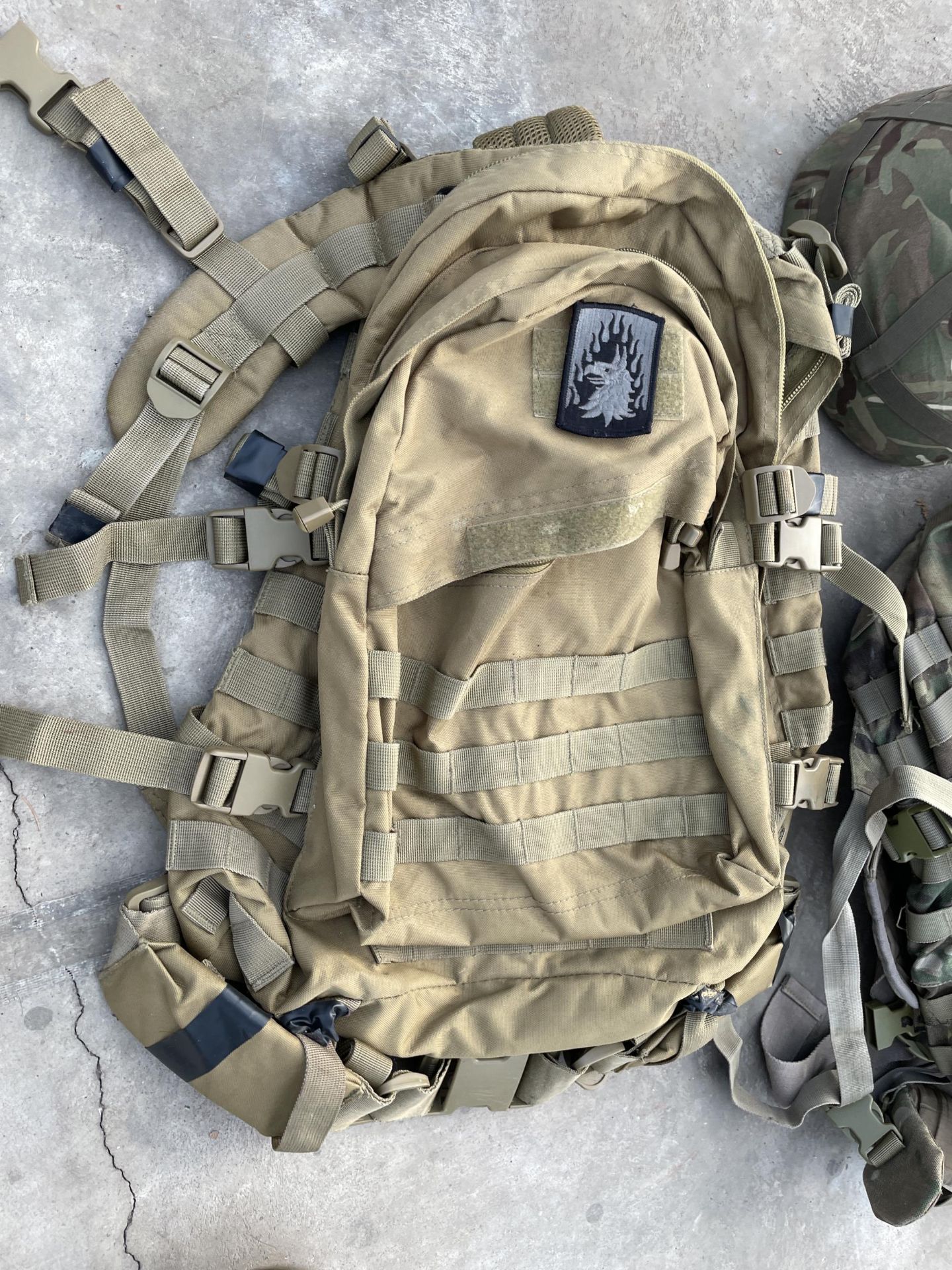 TWO CAMMO BAGS AND A CAMMO HELMET - Image 3 of 3