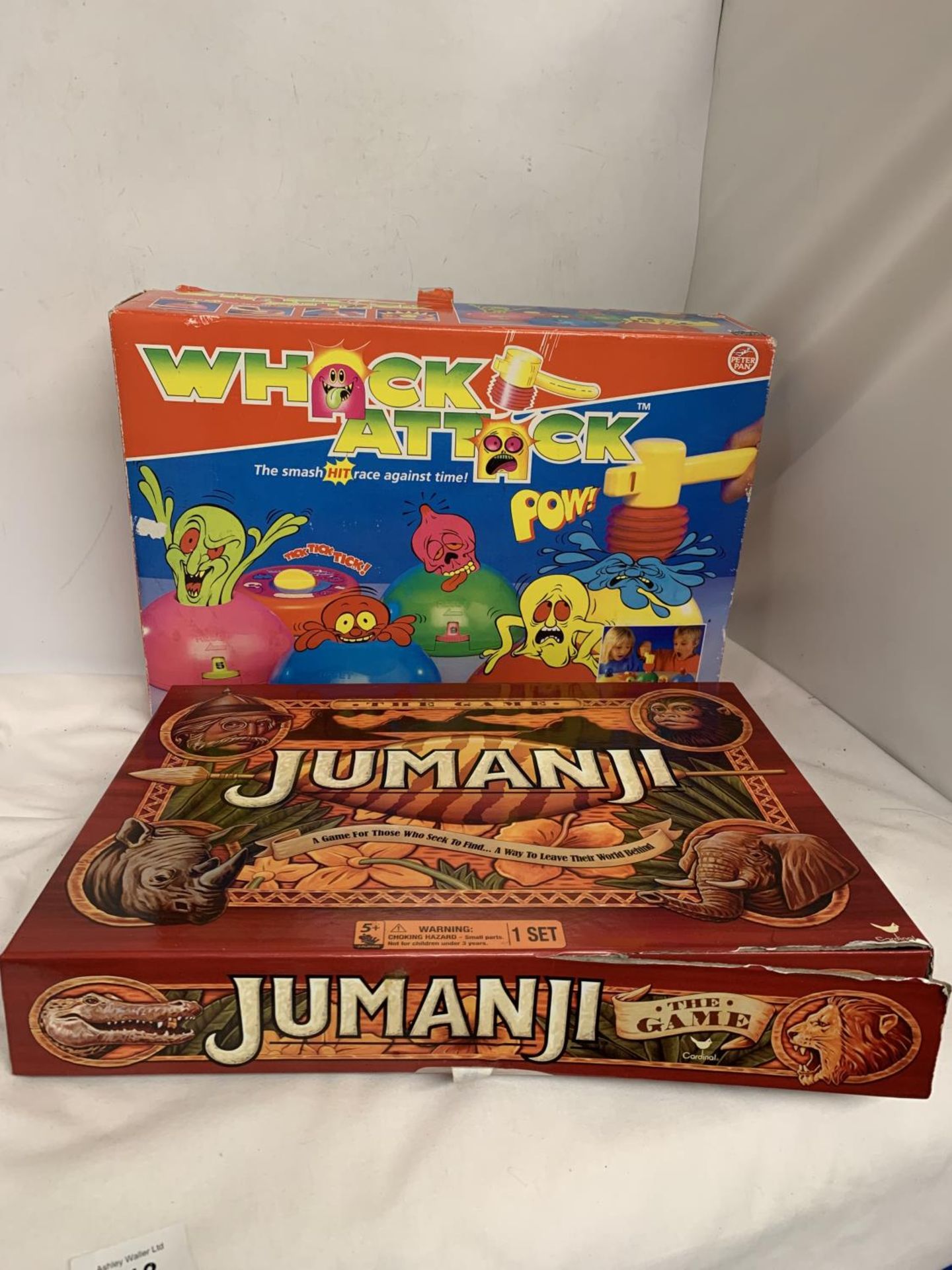 A JUMANJI GAME TOGETHER WITH A FURTHER GAME WHACK ATTACK