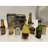 A MIXED LOT OF MINIATURES - DOW'S 1991 LATE BOTTLED VINTAGEPORT, GLOAG'S DRY GIN, BOXED JACK DANIELS